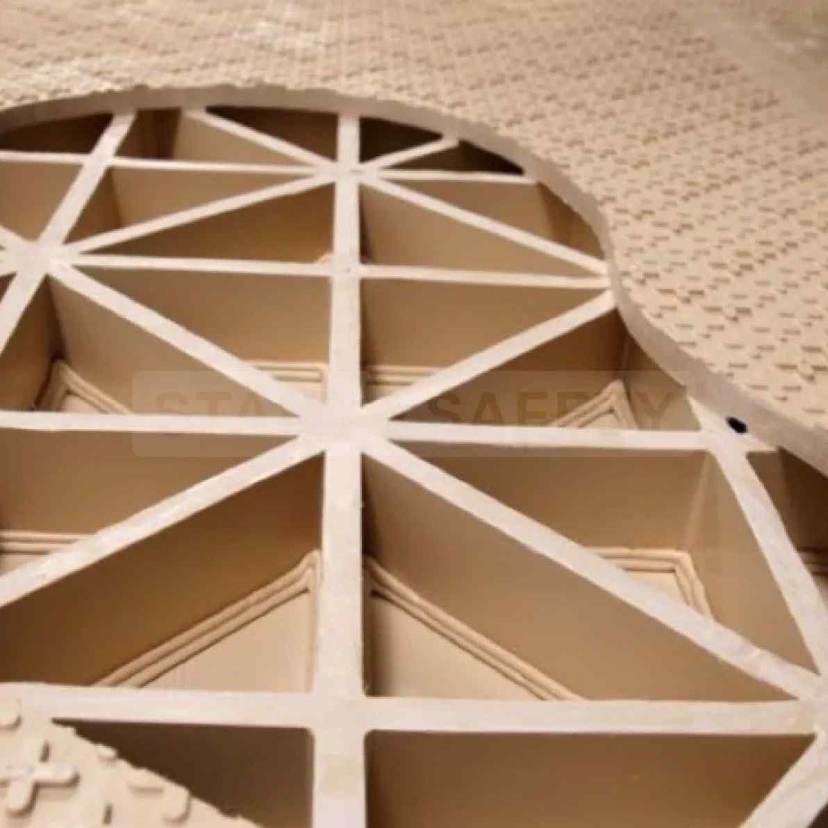 Cross-Ribbed Interior Construction of Composite Mats for Enhanced Strength and Reduced Weight